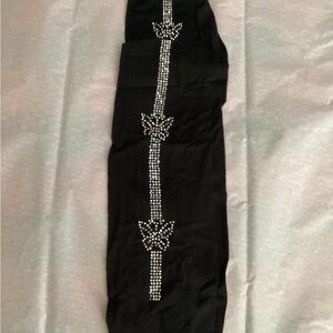 Panty Hose with Silver Rhinestone Design